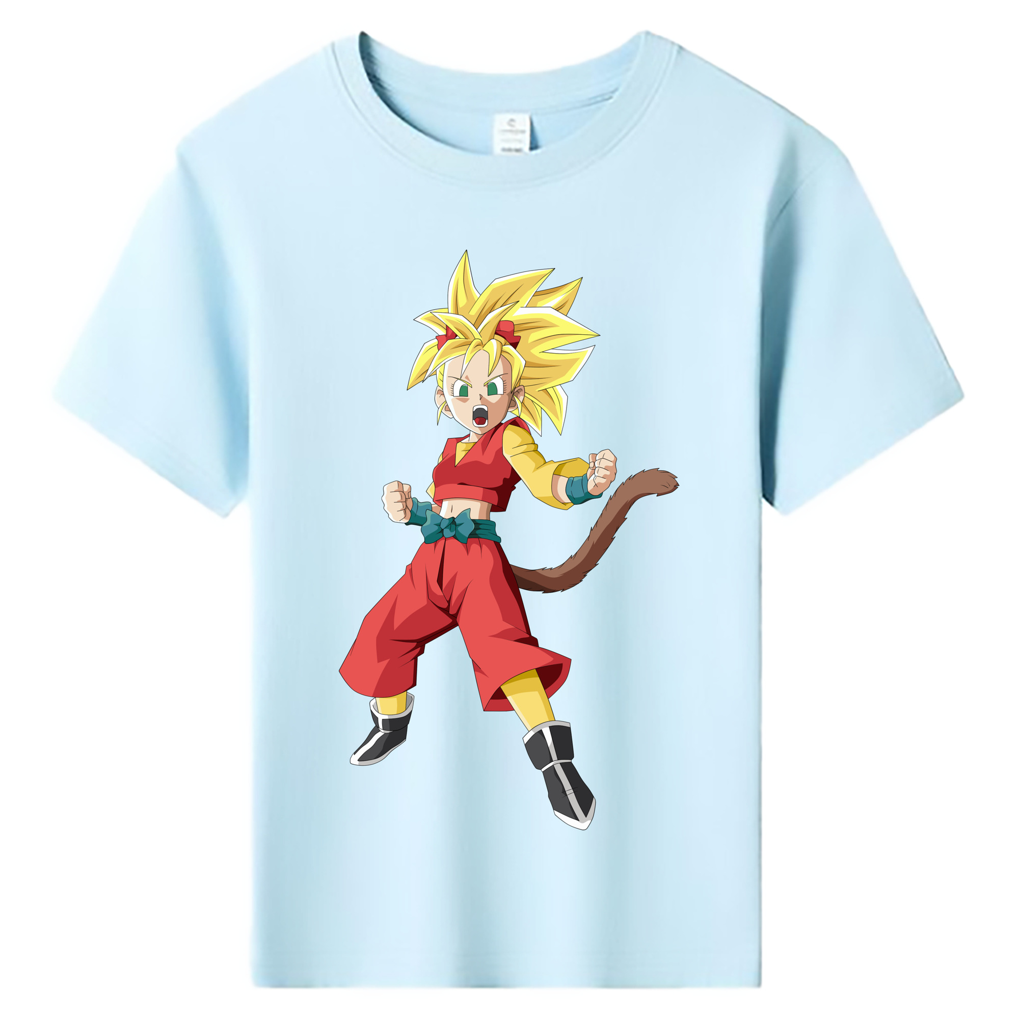 （画像用） ドラゴンボール カリフラ DRAGON BALL Caulifla 綿100％キッズTシャツ（フロントプリント）